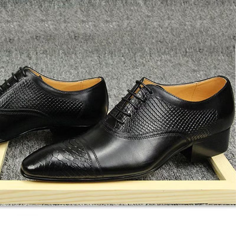 Mænds Formelle Sko Elegante Brugerdefinerede Brogue-læder-bryllupssko - Sort