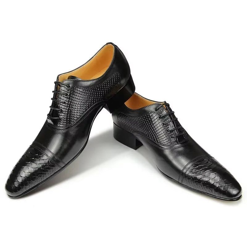 Mænds Formelle Sko Elegante Brugerdefinerede Brogue-læder-bryllupssko - Sort