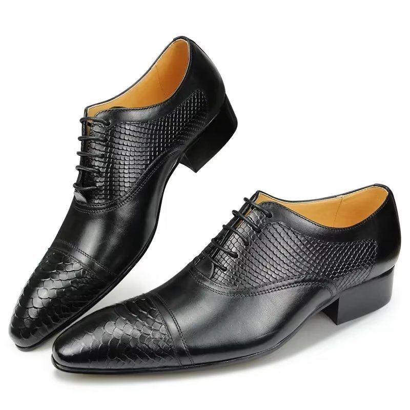 Mænds Formelle Sko Elegante Brugerdefinerede Brogue-læder-bryllupssko - Sort