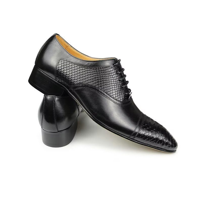 Mænds Formelle Sko Elegante Brugerdefinerede Brogue-læder-bryllupssko - Sort