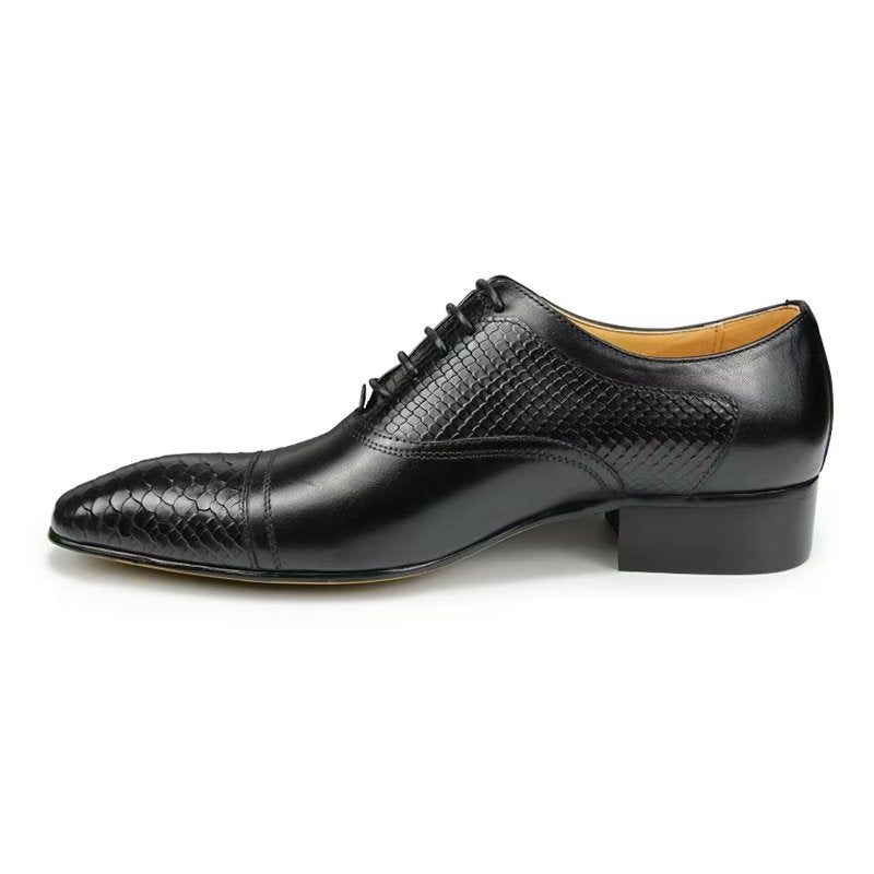 Mænds Formelle Sko Elegante Brugerdefinerede Brogue-læder-bryllupssko - Sort