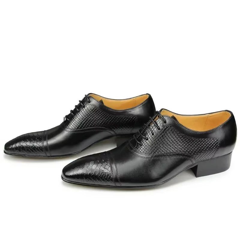 Mænds Formelle Sko Elegante Brugerdefinerede Brogue-læder-bryllupssko - Sort