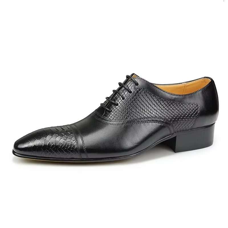 Mænds Formelle Sko Elegante Brugerdefinerede Brogue-læder-bryllupssko - Sort