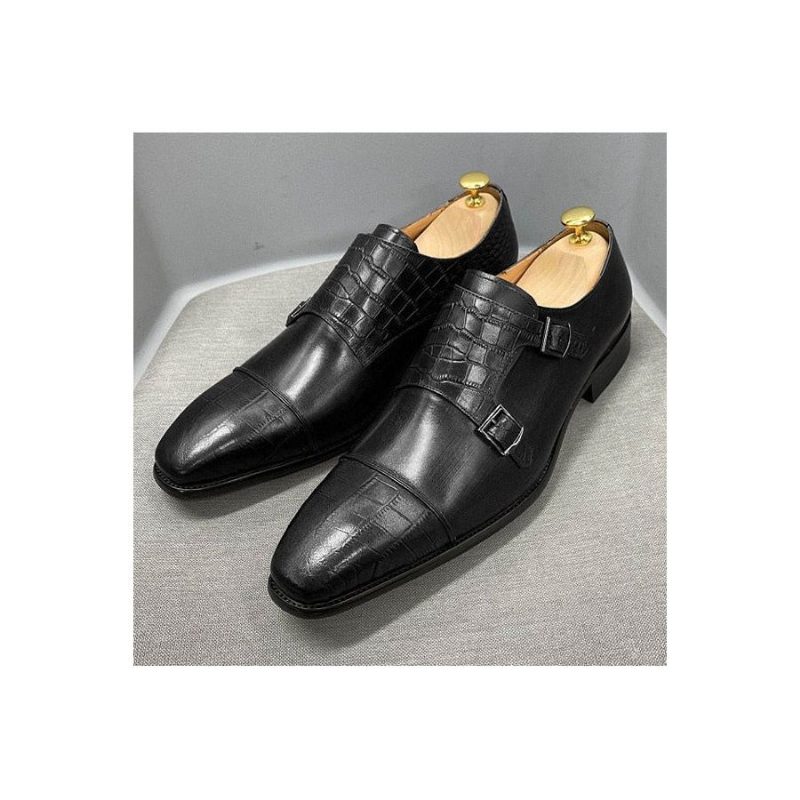 Mænds Formelle Sko Elegante Crocblend Monk Strap Dress - Sort