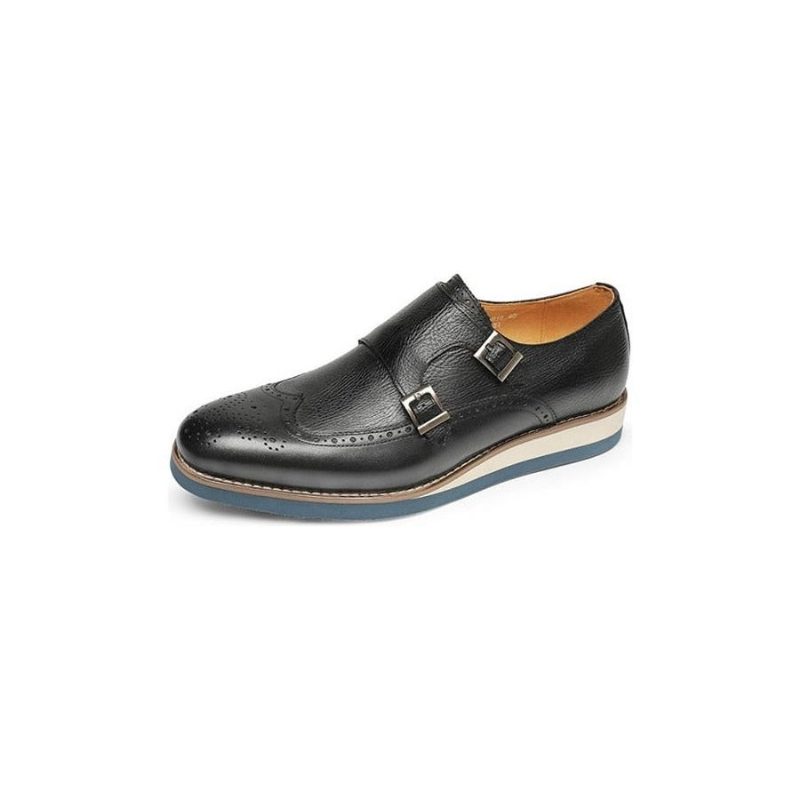 Mænds Formelle Sko Exotic Texture Wingtip Platform Loafers