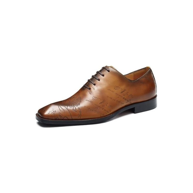 Mænds Formelle Sko Læder Brogue Oxford - Brun