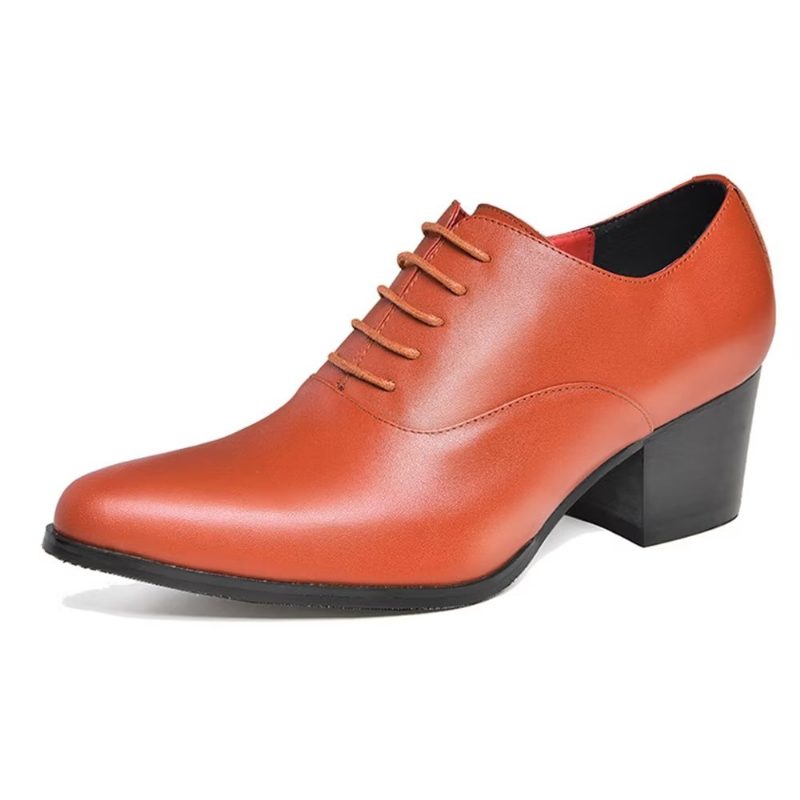 Mænds Formelle Sko Læder Oxford Dress - Orange