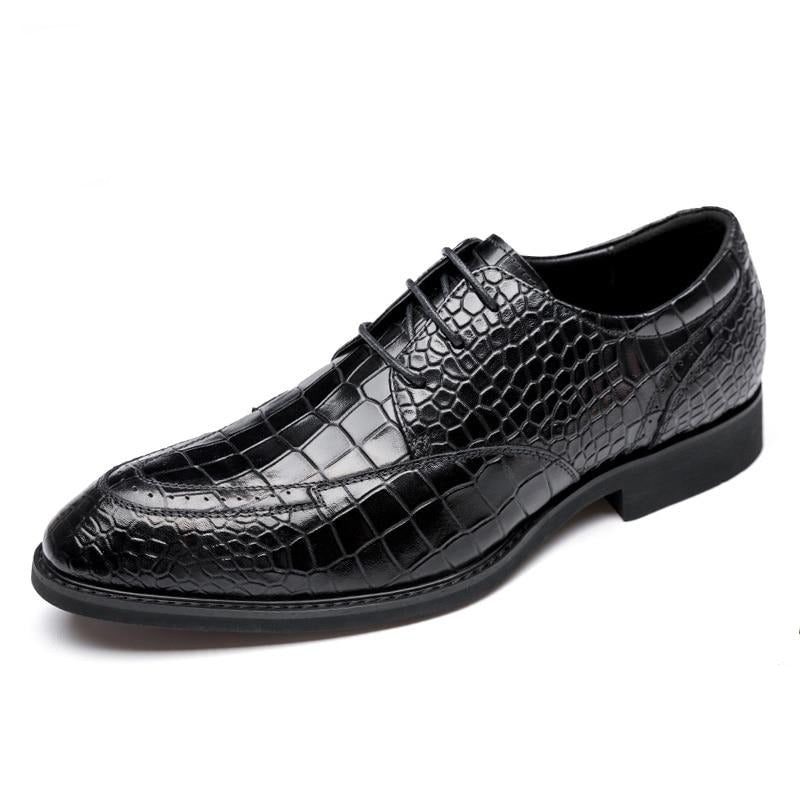 Mænds Formelle Sko Luksus Crocgloss Classic Brogue Dress - Sort