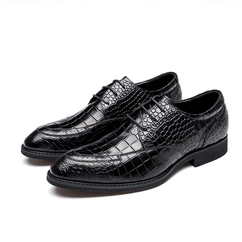 Mænds Formelle Sko Luksus Crocgloss Classic Brogue Dress - Sort