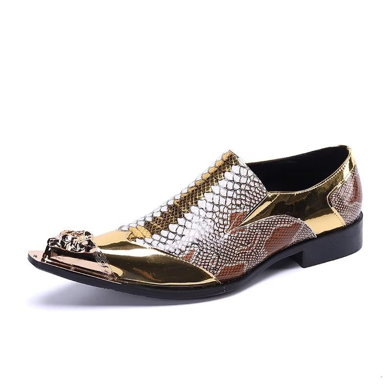 Mænds Formelle Sko Luksus Croctex Slip-on Dress - Guld