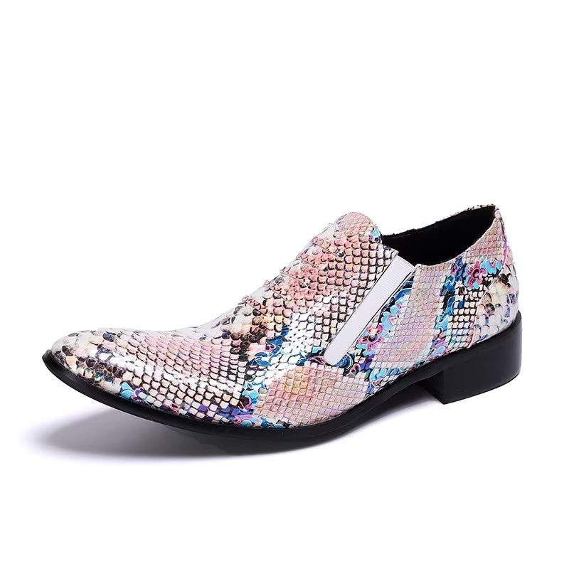 Mænds Formelle Sko Luksus Eksotisk Mønster Slip-on Smart Dress - Pink