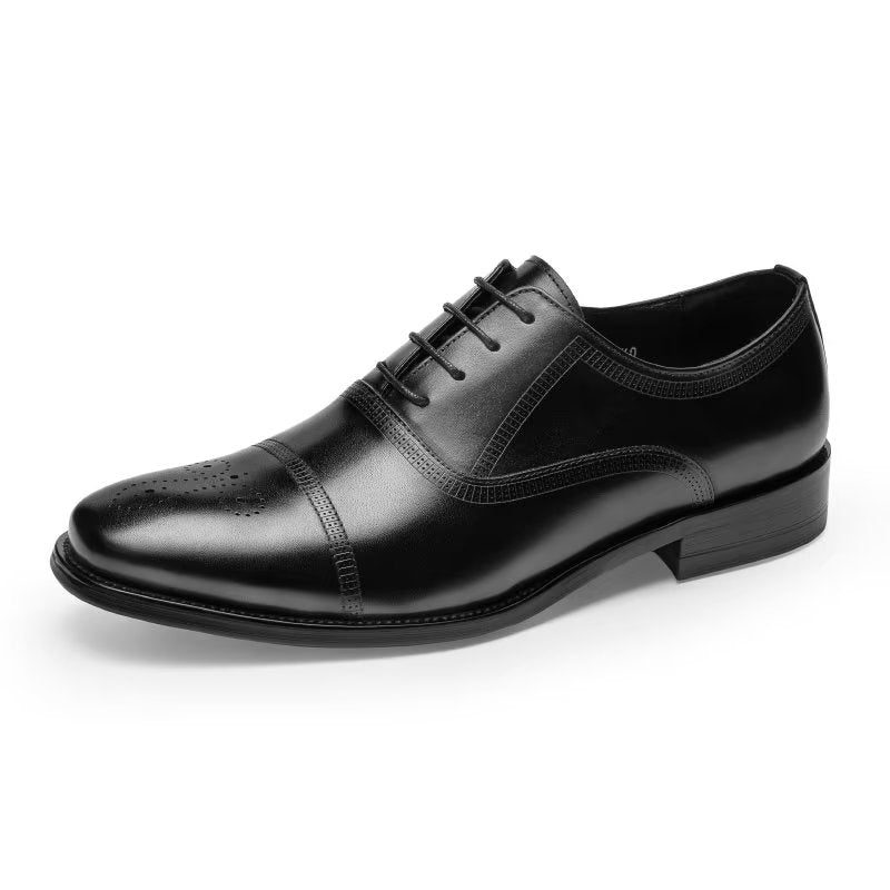 Mænds Formelle Sko Luksus Læder Elegance Oxford Dress - Sort