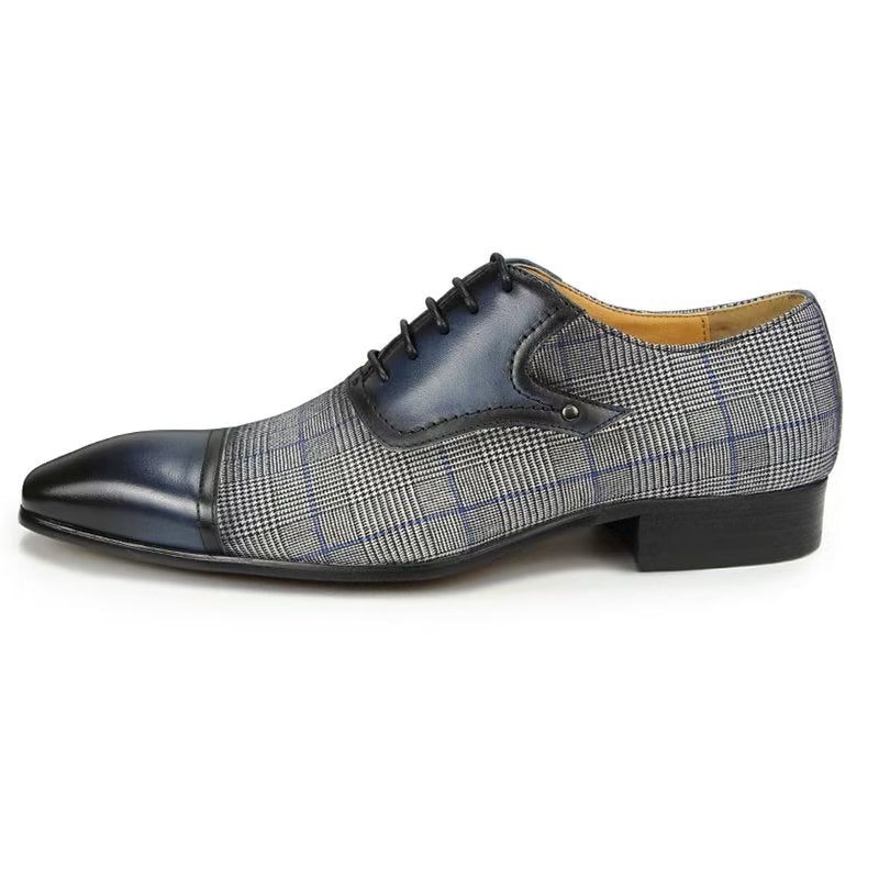 Mænds Formelle Sko Luksus Læder Elegant Brogue Bryllup Oxford - Blå