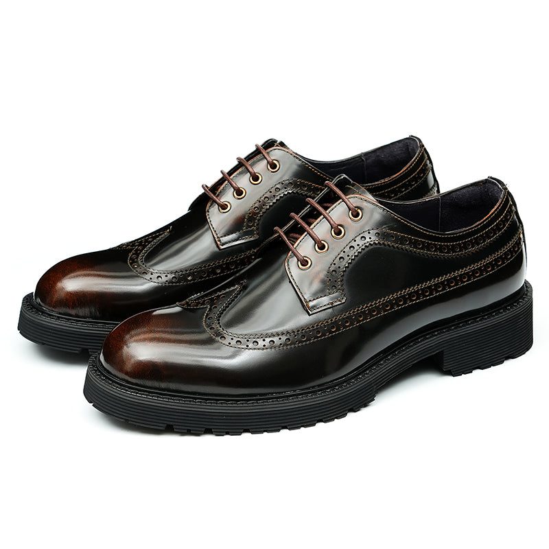 Mænds Formelle Sko Luksus Oxford Brogue Dress - Kaffe