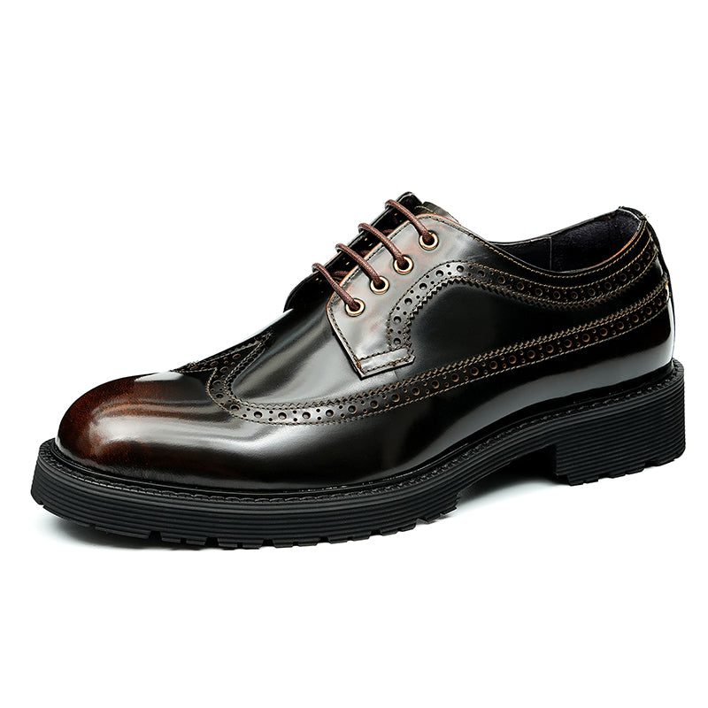 Mænds Formelle Sko Luksus Oxford Brogue Dress - Kaffe