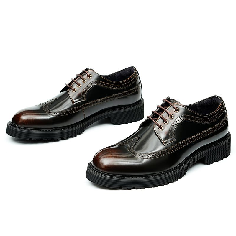 Mænds Formelle Sko Luksus Oxford Brogue Dress - Kaffe