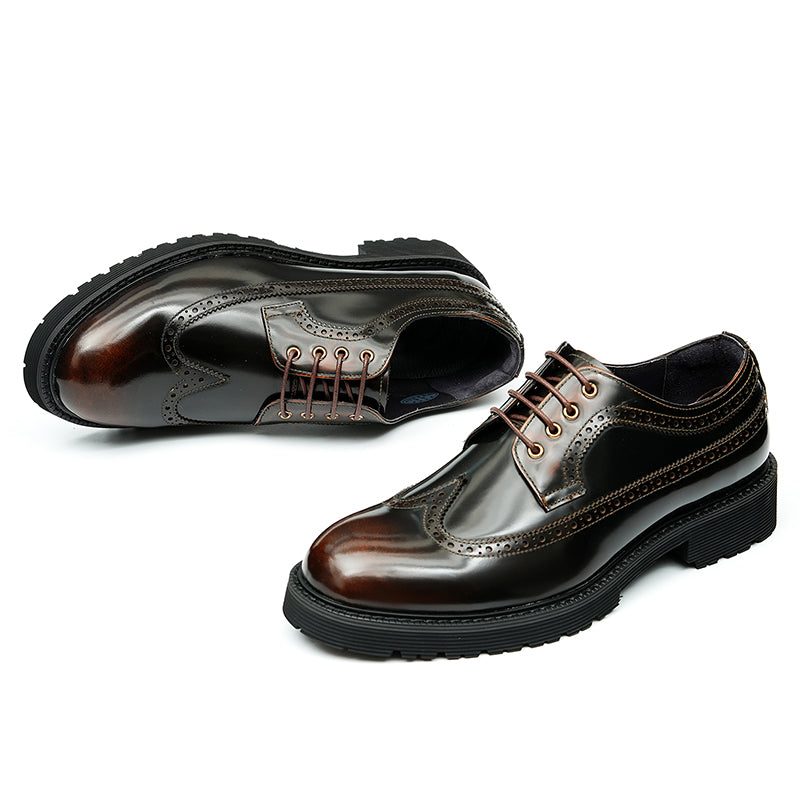 Mænds Formelle Sko Luksus Oxford Brogue Dress - Kaffe