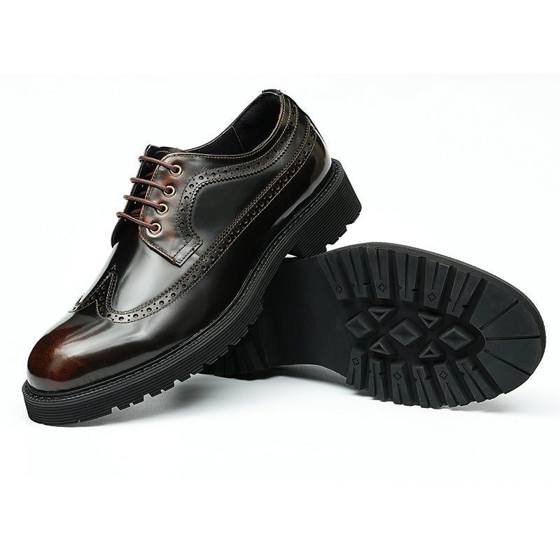 Mænds Formelle Sko Luksus Oxford Brogue Dress - Kaffe