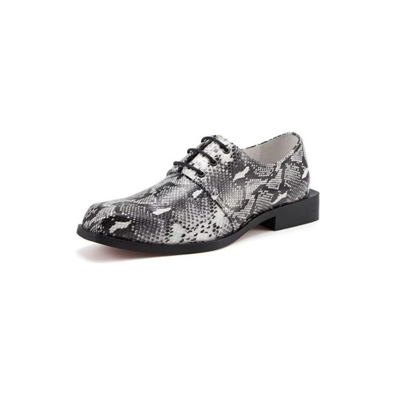 Mænds Formelle Sko Luksus Serpent Square Toe Oxford Dress - Sort