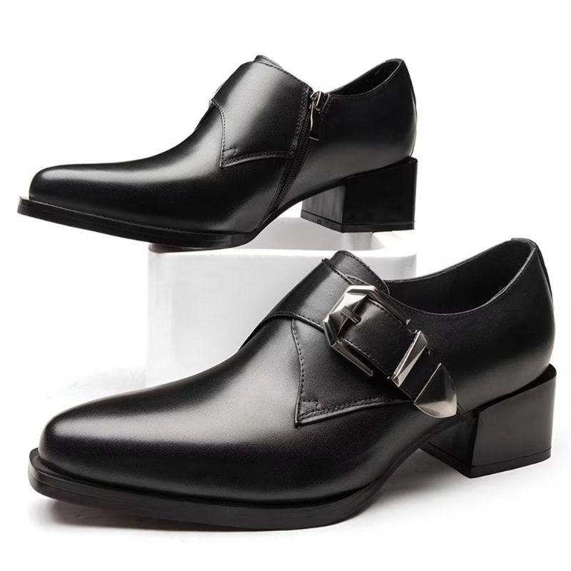 Mænds Formelle Sko Luksus Spidstå Monkstrap Dress - Sort