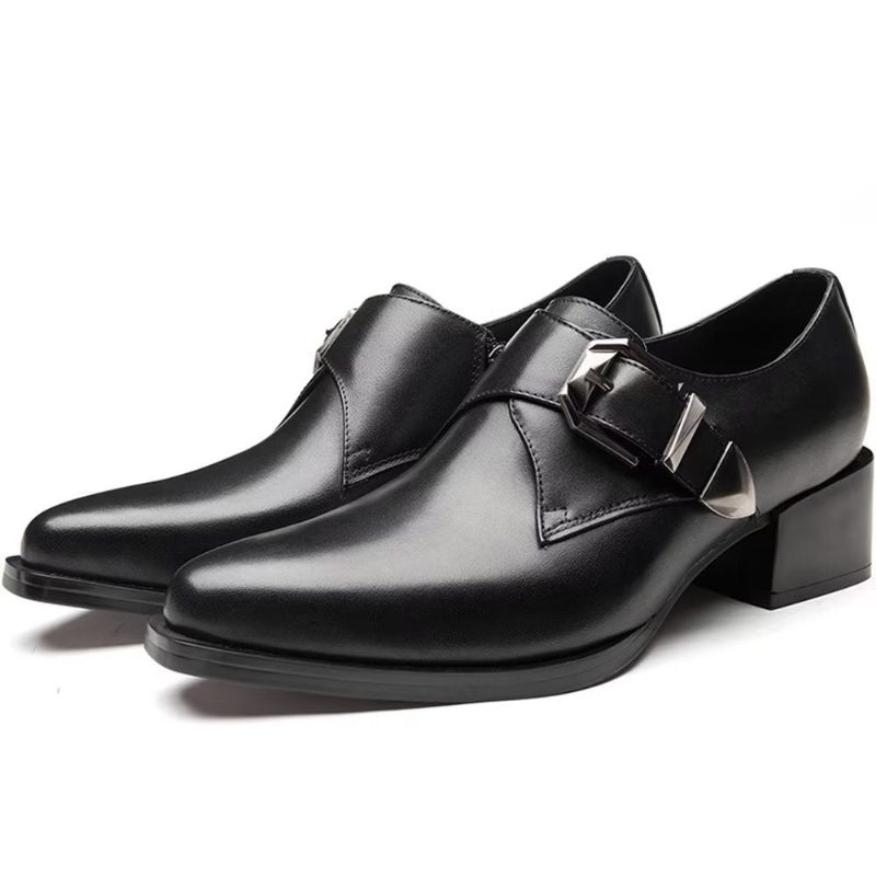 Mænds Formelle Sko Luksus Spidstå Monkstrap Dress - Sort