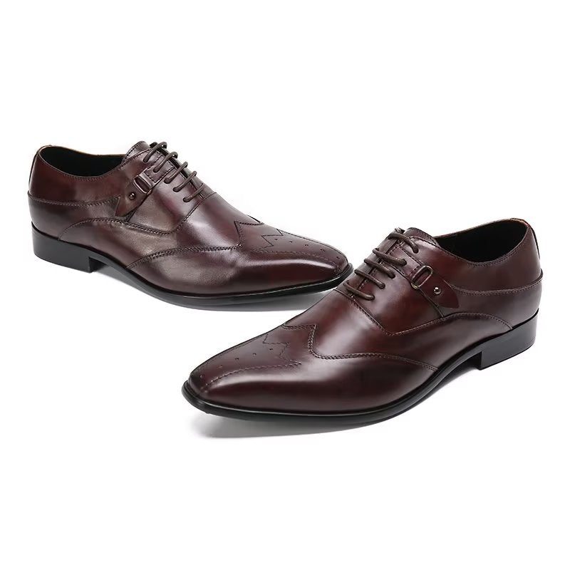 Mænds Formelle Sko Luksus Square Toe Oxford Dress - Kaffe