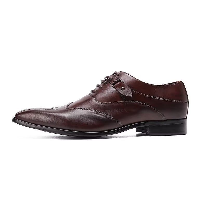 Mænds Formelle Sko Luksus Square Toe Oxford Dress - Kaffe