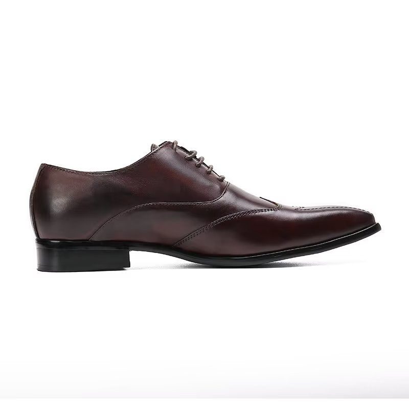 Mænds Formelle Sko Luksus Square Toe Oxford Dress - Kaffe