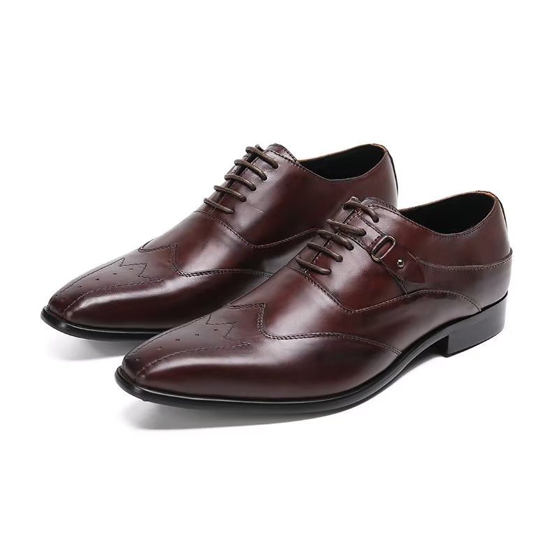 Mænds Formelle Sko Luksus Square Toe Oxford Dress - Kaffe