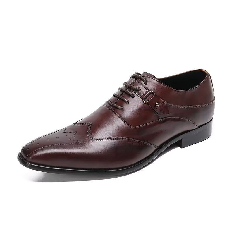 Mænds Formelle Sko Luksus Square Toe Oxford Dress - Kaffe