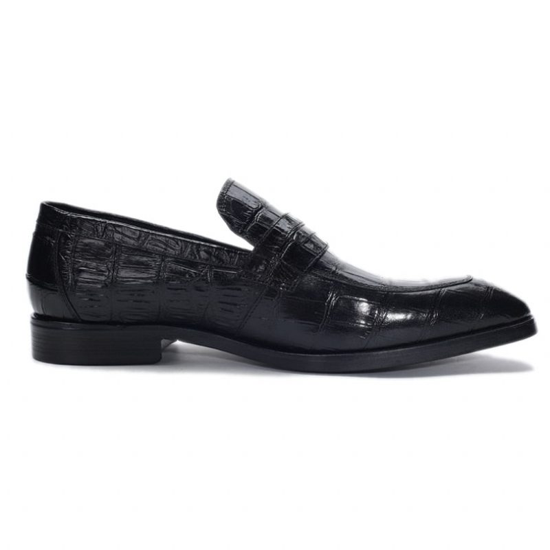 Mænds Formelle Sko Med Eksotisk Tekstur Slip-on Brogue - Sort