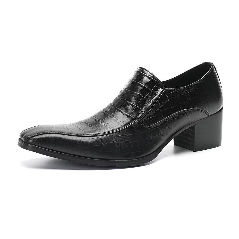 Mænds Formelle Sko Moderigt Krokodillelæder Slip-on Dress - Sort 1