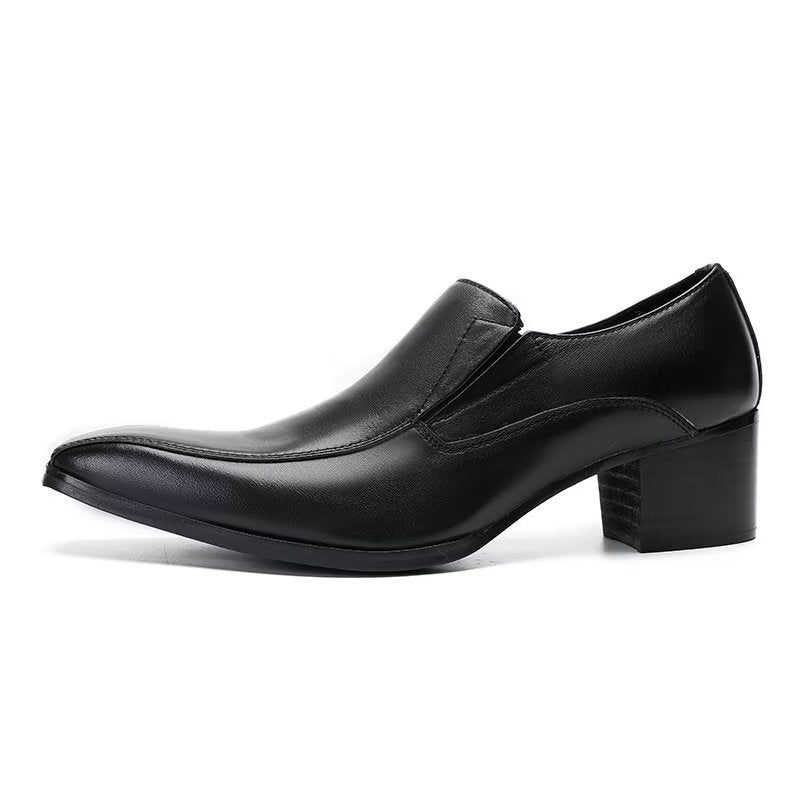 Mænds Formelle Sko Moderigt Krokodillelæder Slip-on Dress - Sort