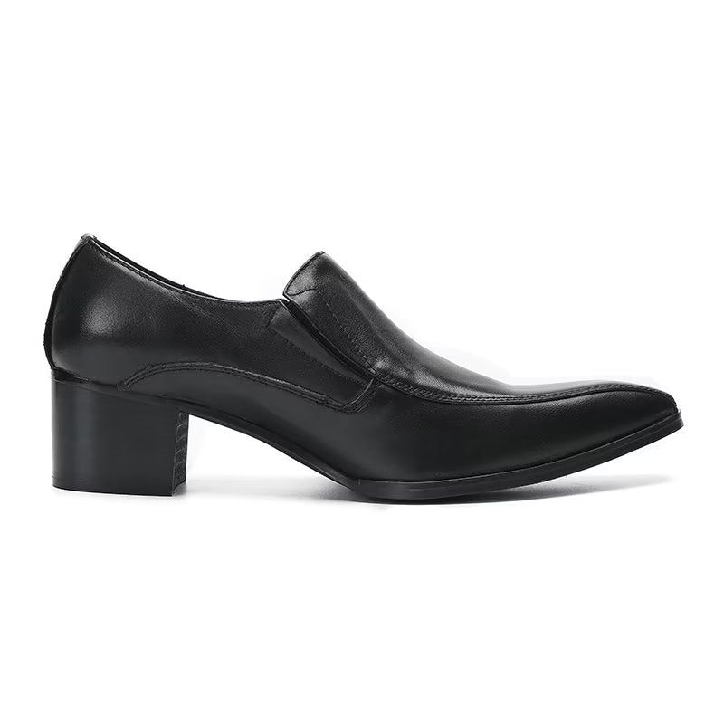 Mænds Formelle Sko Moderigt Krokodillelæder Slip-on Dress - Sort