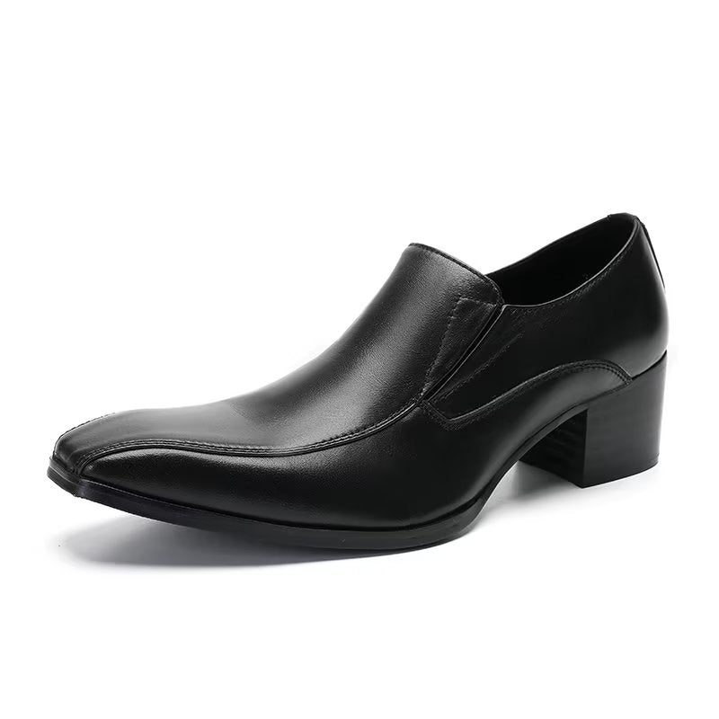 Mænds Formelle Sko Moderigt Krokodillelæder Slip-on Dress - Sort