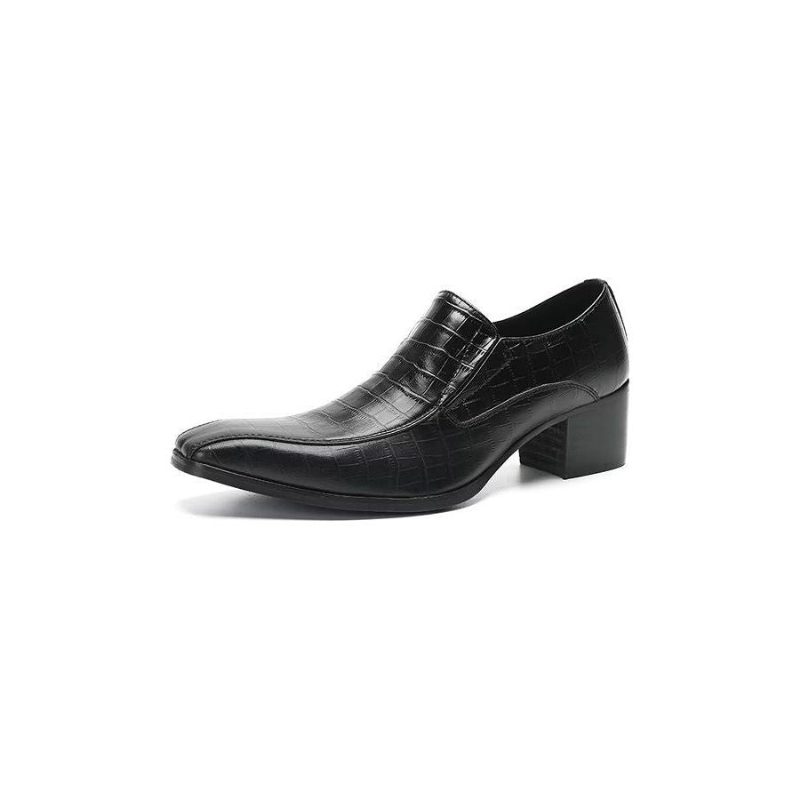 Mænds Formelle Sko Moderigt Krokodillelæder Slip-on Dress - Sort 1