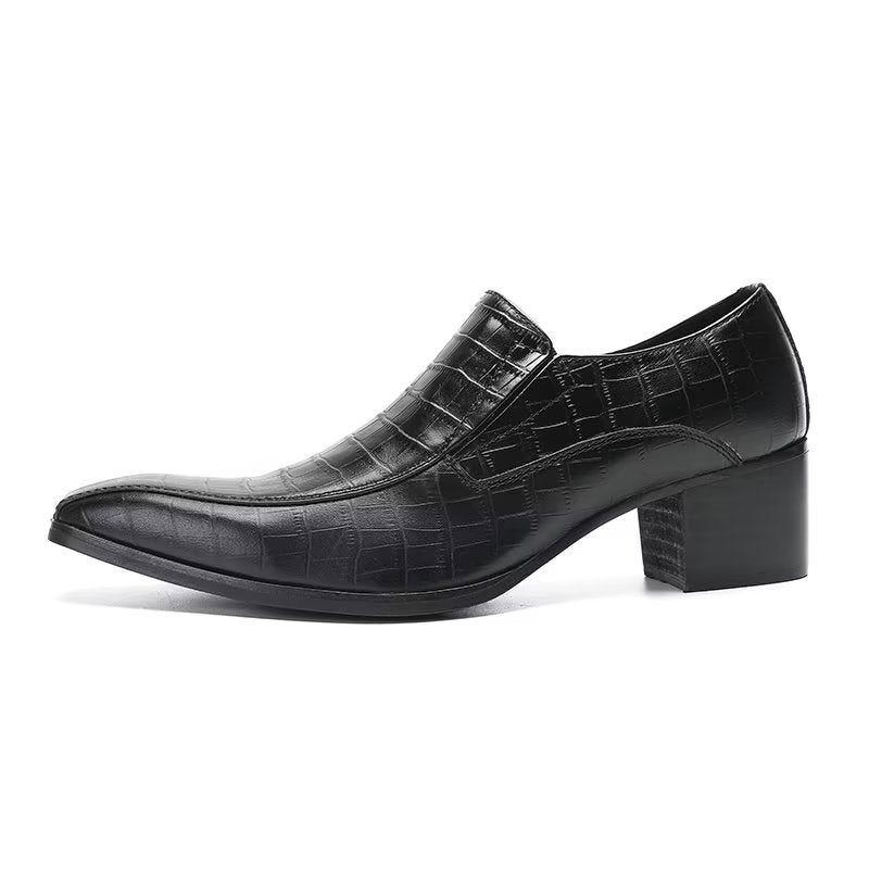 Mænds Formelle Sko Moderigt Krokodillelæder Slip-on Dress - Sort 1