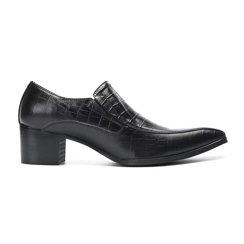 Mænds Formelle Sko Moderigt Krokodillelæder Slip-on Dress - Sort 1