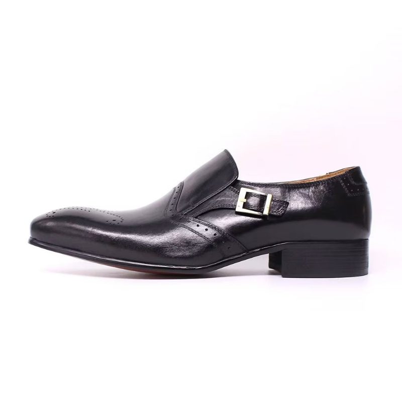 Mænds Formelle Sko Monkstrap Buckle Dress - Sort