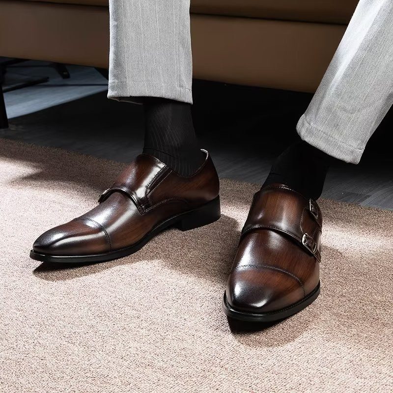 Mænds Formelle Sko Monkstrap Dress - Kaffe