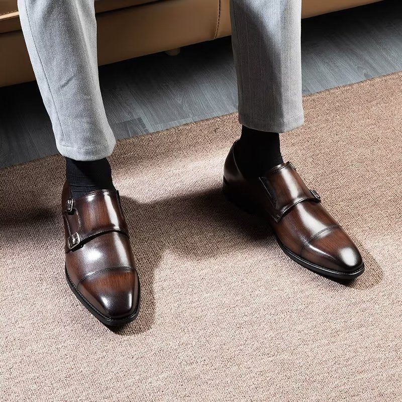 Mænds Formelle Sko Monkstrap Dress - Kaffe