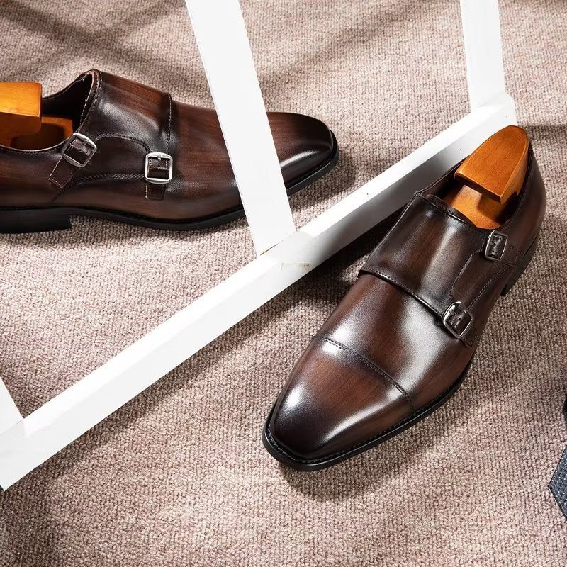 Mænds Formelle Sko Monkstrap Dress - Kaffe