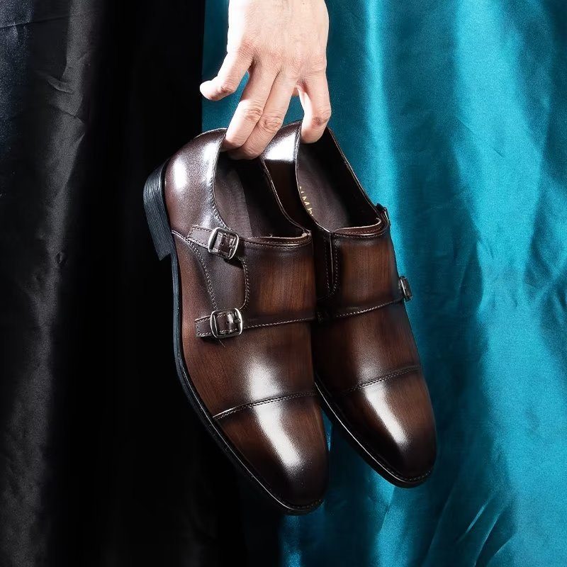 Mænds Formelle Sko Monkstrap Dress - Kaffe