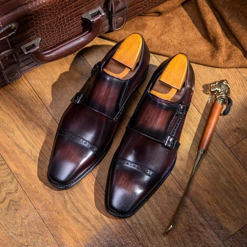 Mænds Formelle Sko Monkstraps Dress - Kaffe