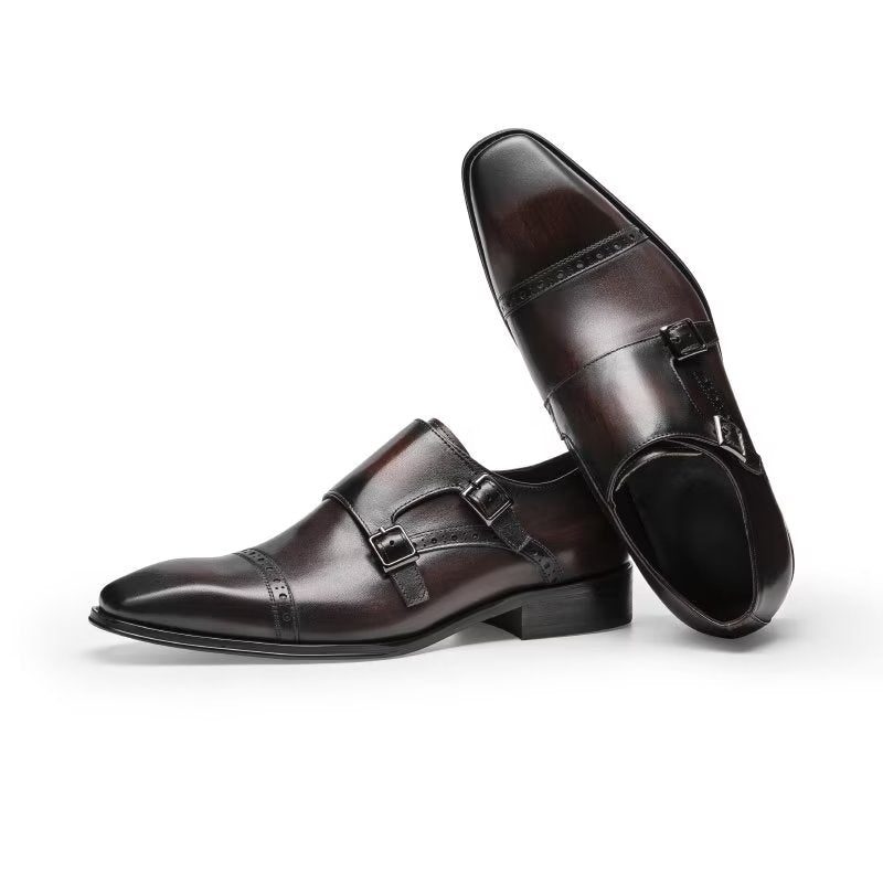 Mænds Formelle Sko Monkstraps Dress - Kaffe