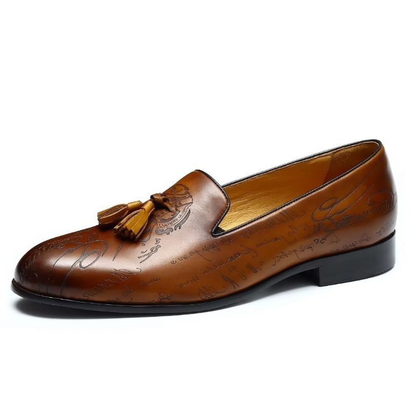 Mænds Formelle Sko Overdådige Læder Slip On Brogue Dress