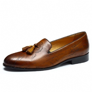 Mænds Formelle Sko Overdådige Læder Slip On Brogue Dress