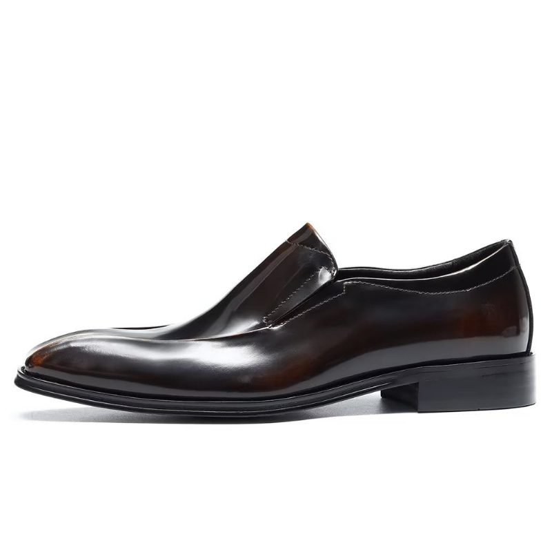 Mænds Formelle Sko Overdådige Luksus Slip-on Brogue Dress - Kaffe