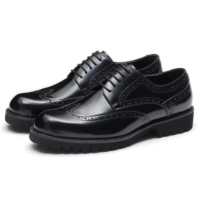 Mænds Formelle Sko Prægede Elegance Brogue Dress - Sort