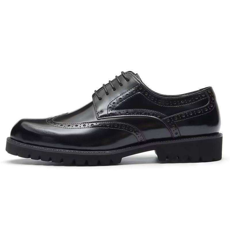 Mænds Formelle Sko Prægede Elegance Brogue Dress - Sort